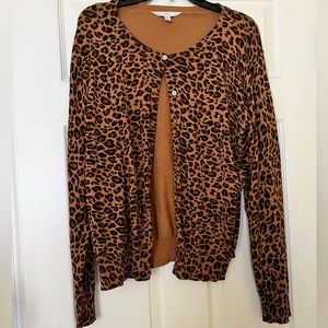 Cheetah print button up cardigan